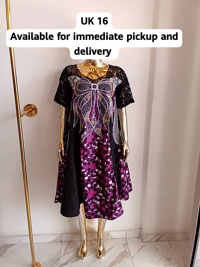 Ankara gypsy gown with bow tie Emb